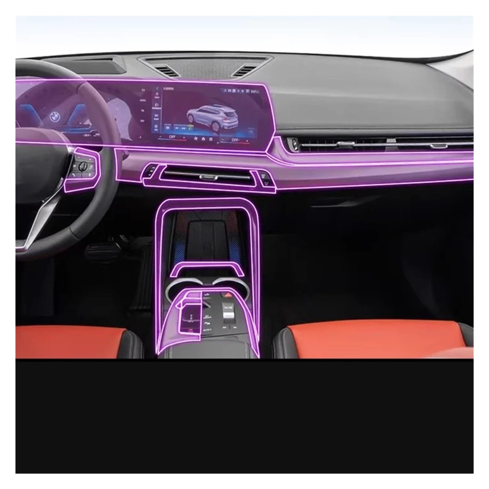 Navigation Schutzfolie Für U10 U11 Für X1 Für X2 IX1 2023 2024 Auto Center Konsole Transparente TPU Schutz Film Innen PPF Film(LHD)