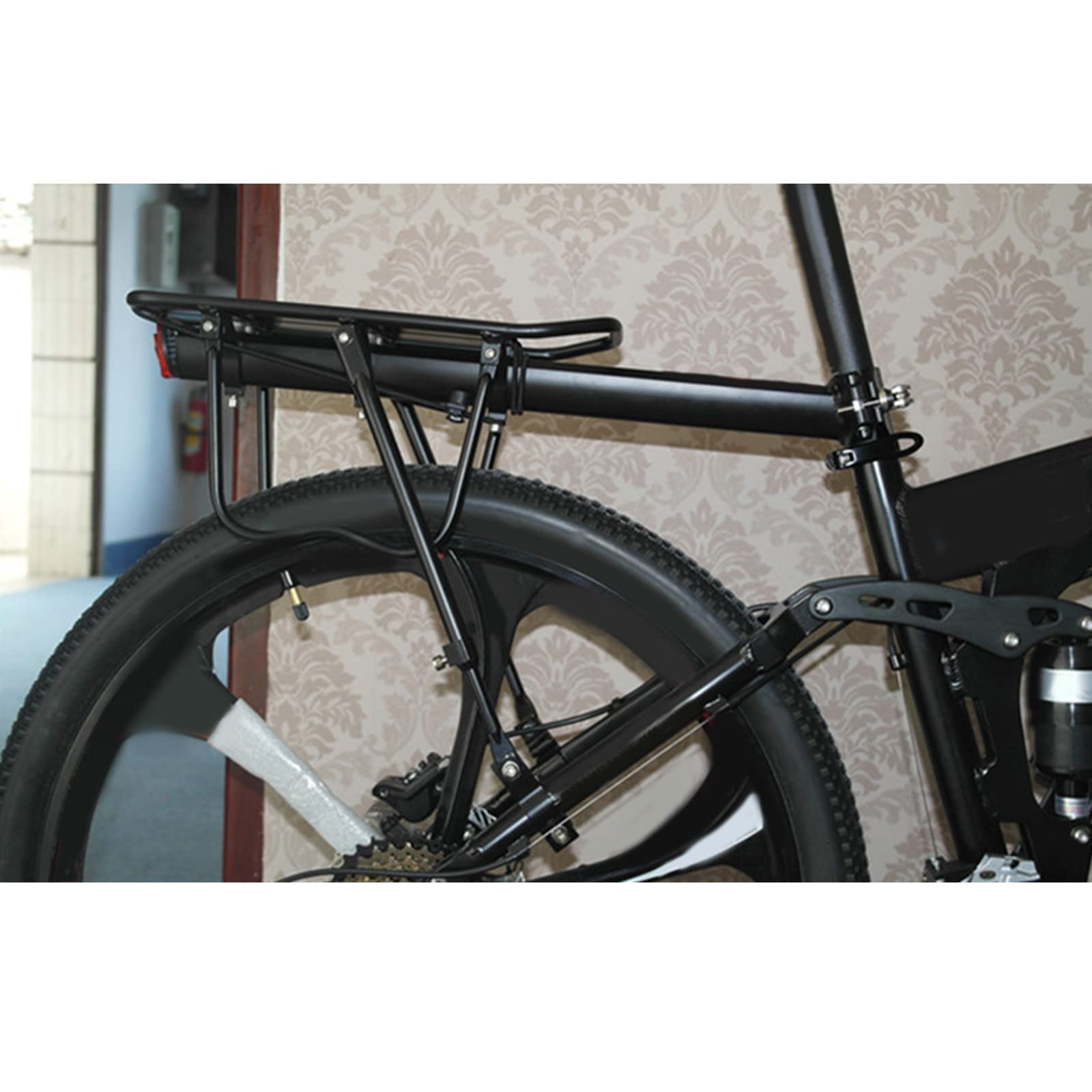 Porte-bagages Vélo Arrière Aluminium - Réglable - Support Jusqu'à 100kg - Réflecteur Inclus