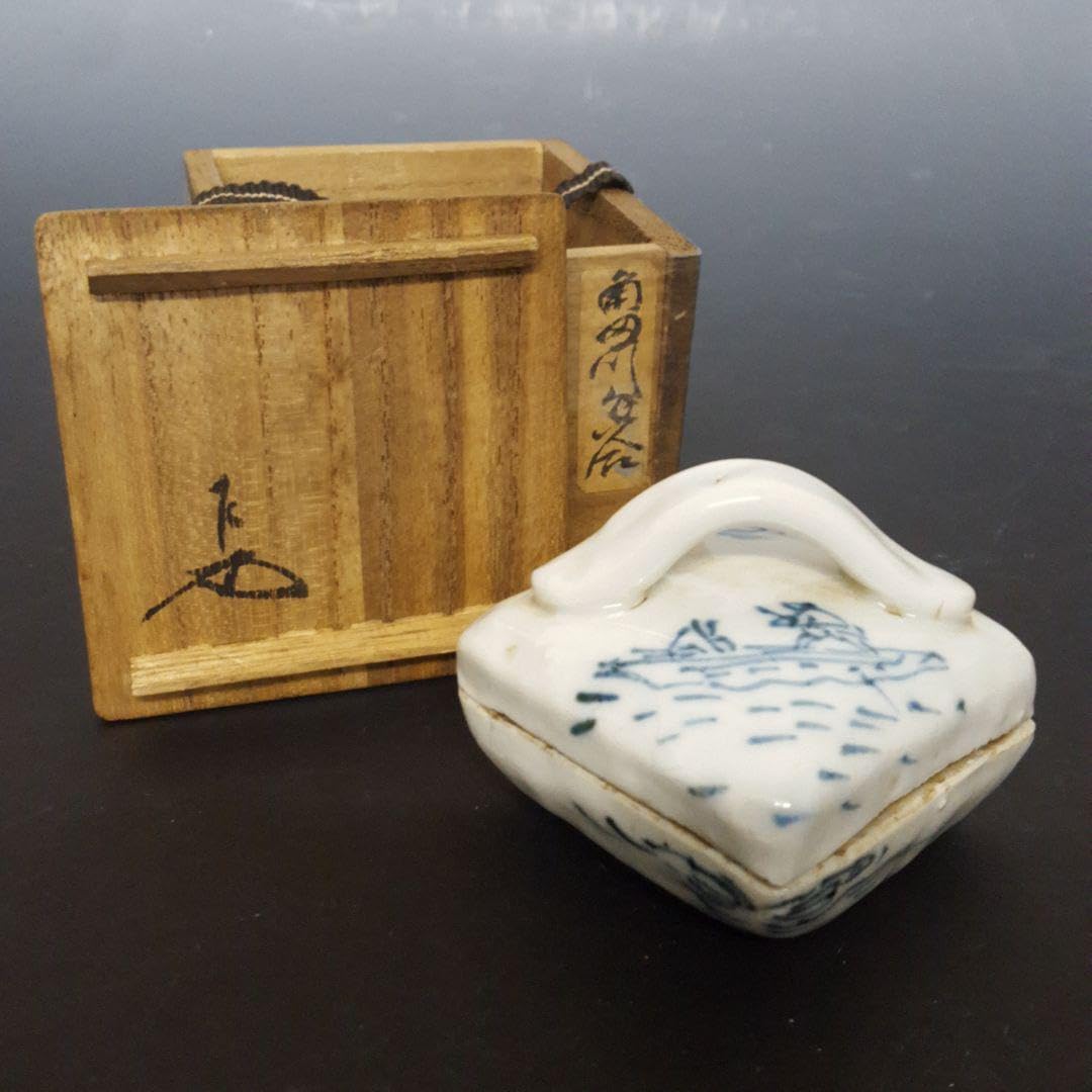 O6 茶道具 丹波焼 累座茶入 今日庵「淡々斎書付」 花押 書付 時代印籠 