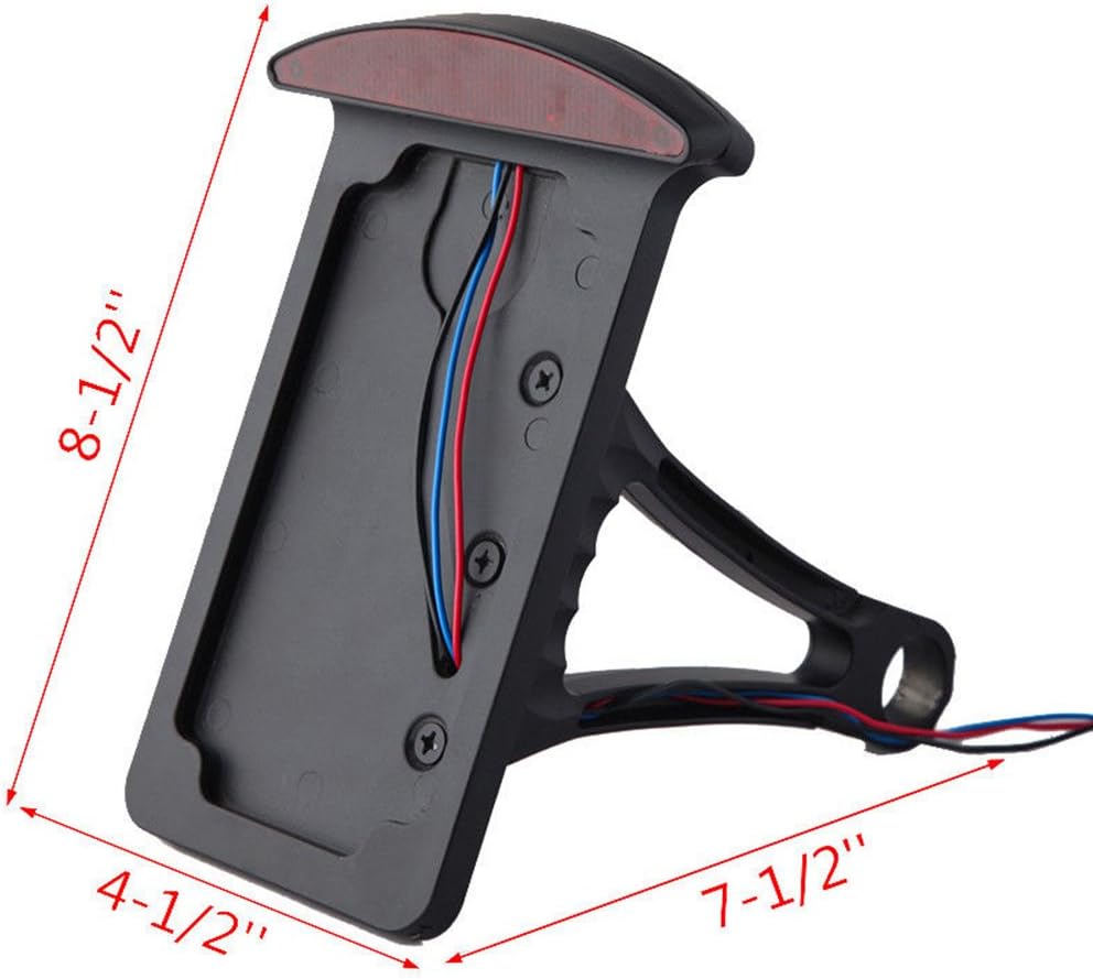 Motorcycle Bobber Custom Side Mount License Plate Frames Brake Tail Light Chrome