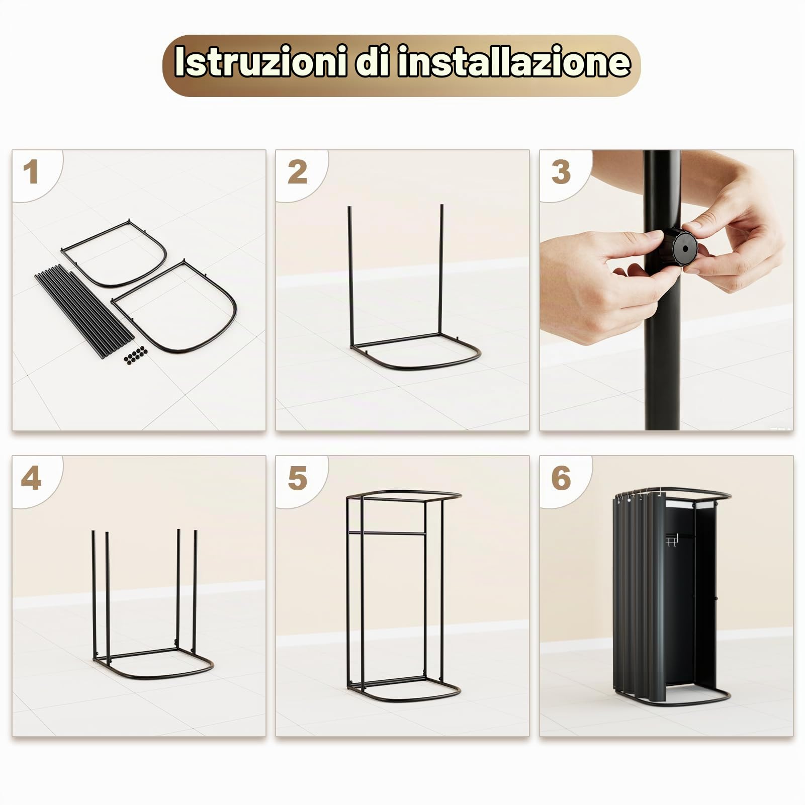 Spogliatoio Camerino Mobile, Negozio Portatile Camerino Staccabile,Nero | 200X100X95CM, Atterraggio Camerini Protezione della Privacy, per Negozio di Abbigliamento Centro Commerciale Ufficio