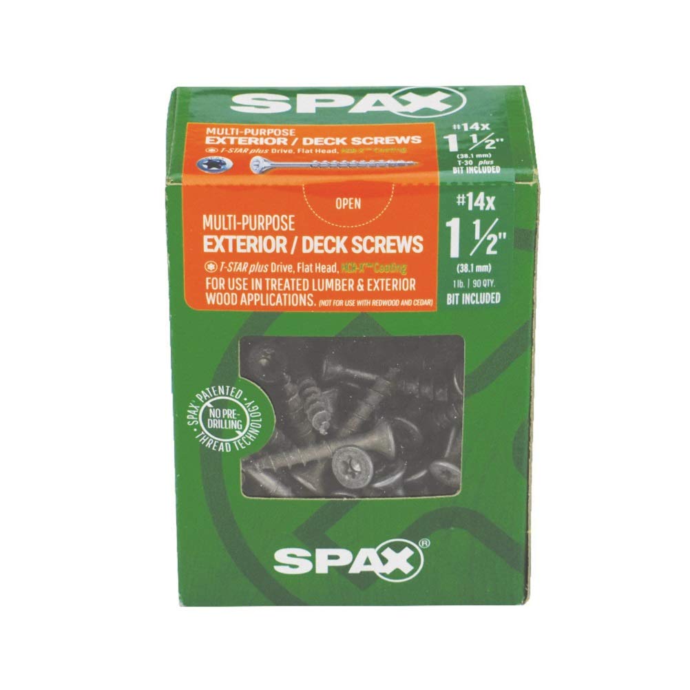SPAX #14 x 2 Flat Head Partial Thread T-Star+ HCR-X Exterior 1LB