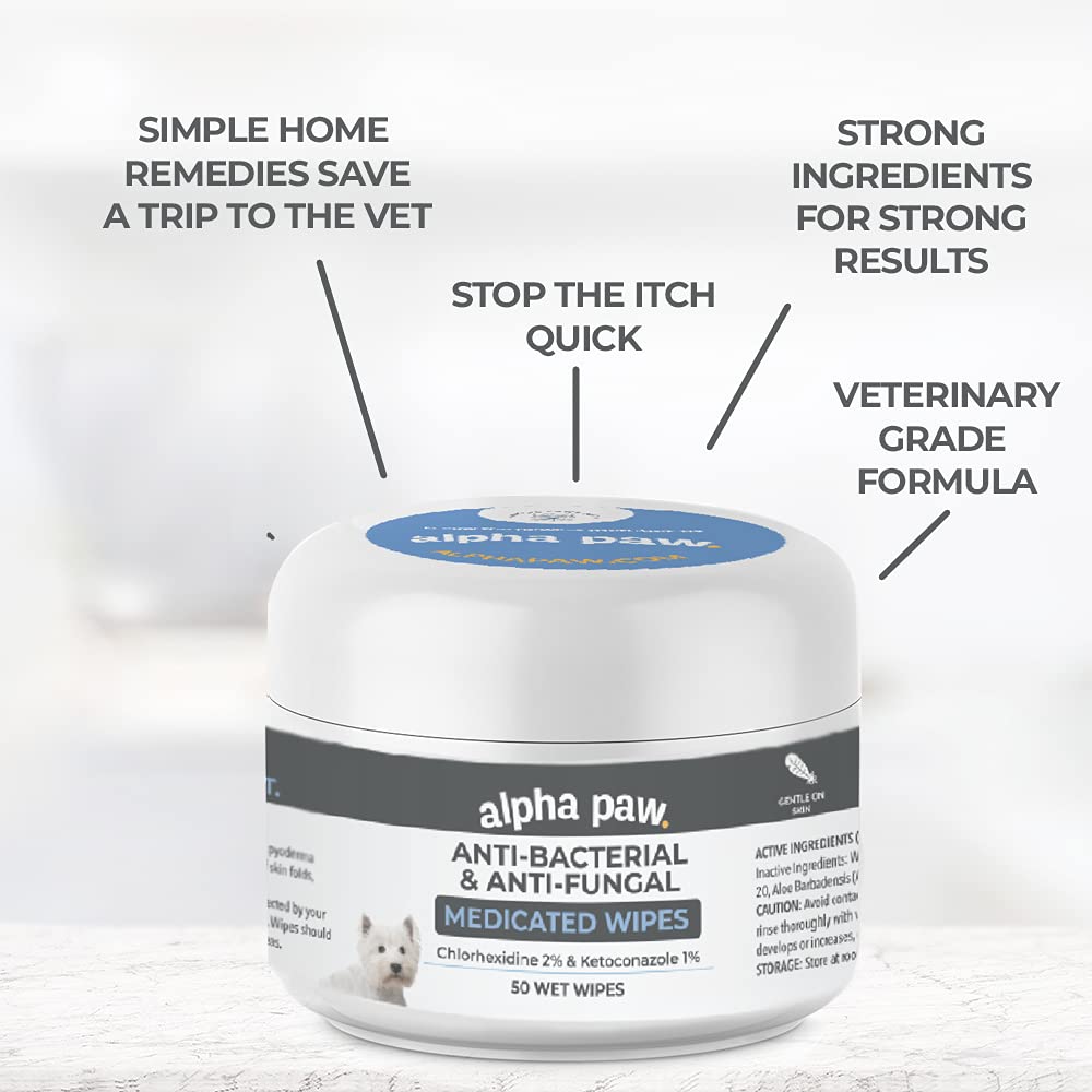 Smiling Paws Pets Antibacterial & Antifungal Wipe for Dogs & Cats