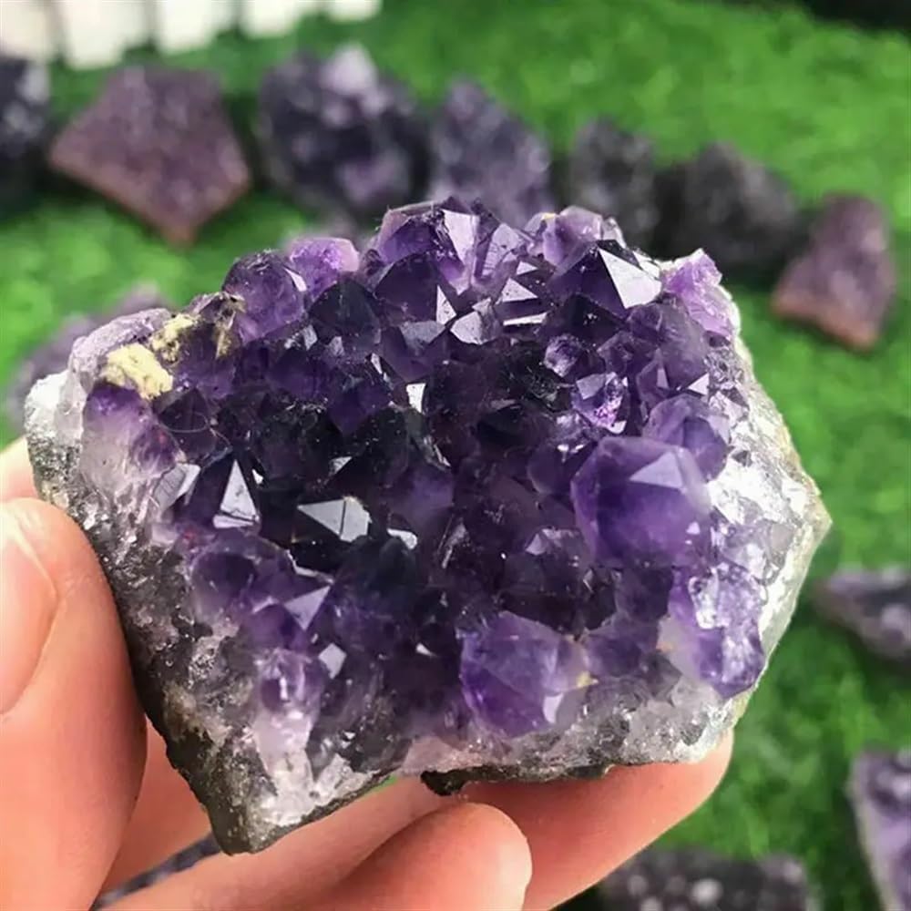 MDBJTCYZN Decorative Ornaments Amethyst Cluster geode Purple Quartz Crystal Stone Home Decoration Crafts