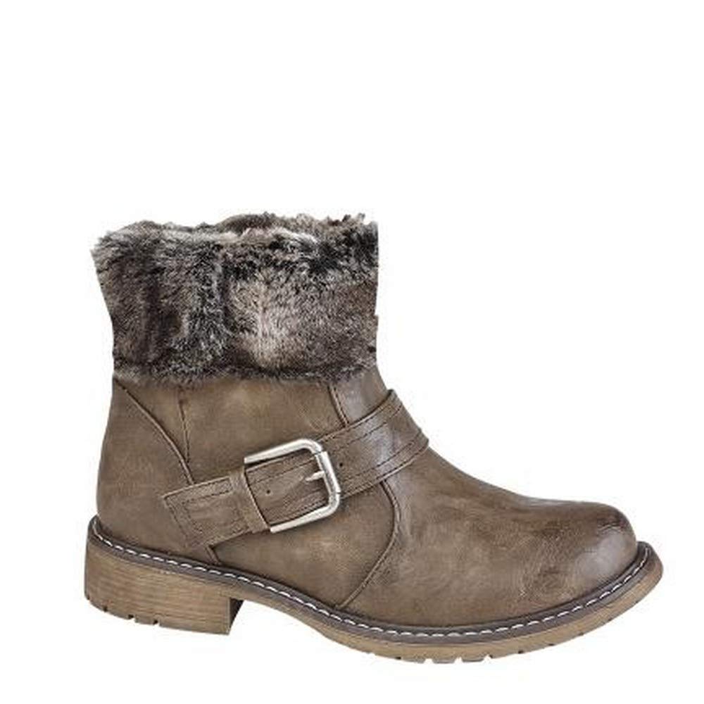 CipriataWomens/Ladies Andreana Press Stud Fold Down Biker Style Leather Boot (11) (Brown)