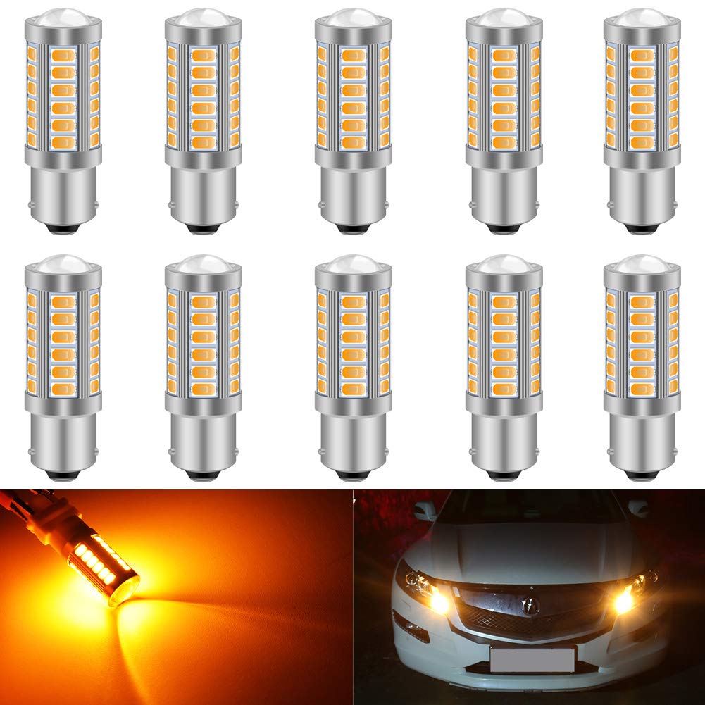 KATUR 2 Piezas BAU15S 7507 1156PY PY21W 5630 33-SMD Ámbar 900 lúmenes Super Brillante LED Girar Cola Cola de Freno Luz de señal de Parada Bombilla — view 35