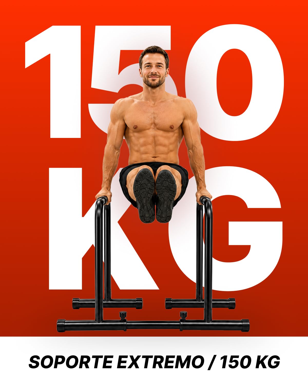ManiBoom Barras Paralelas Calistenia Ancho y Altura AJUSTABLE Carga 150kg - Barra Fondos Agarre ERGONOMICO para gimnasia en Casa - Dip Bar Calisthenics - Pull up Station - Bars Paralletes