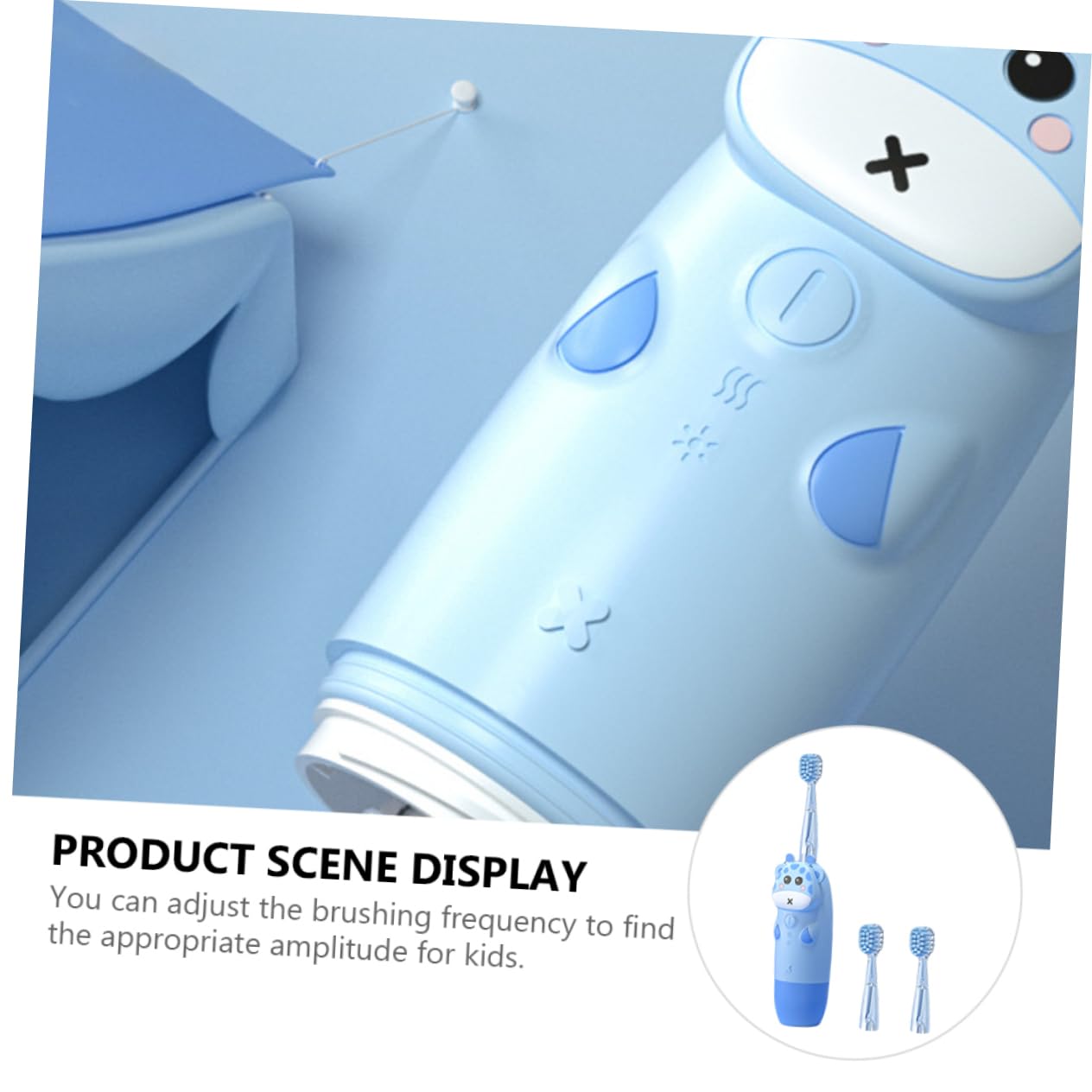 Cepillo de Dientes Eléctrico Frecuencia Ajustable y Resistente al Agua Material Silicona y Pc, Juego de 1 Set para Niños Adecuado para Bebés y Niños