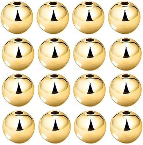 50 cuentas espaciadoras redondas lisas doradas latón chapado en oro resistente al deslustre sin costuras cuentas de conector sueltas para hacer disponible en Yaxa Colombia