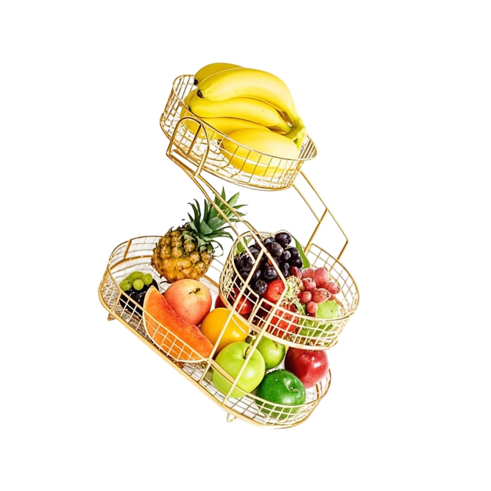 Jiingekk Gold Nordic Iron 3 Tiers Serving Tray Removable Trays Fruit Display Stand For Kitchens Counter Decoration Scandinavian