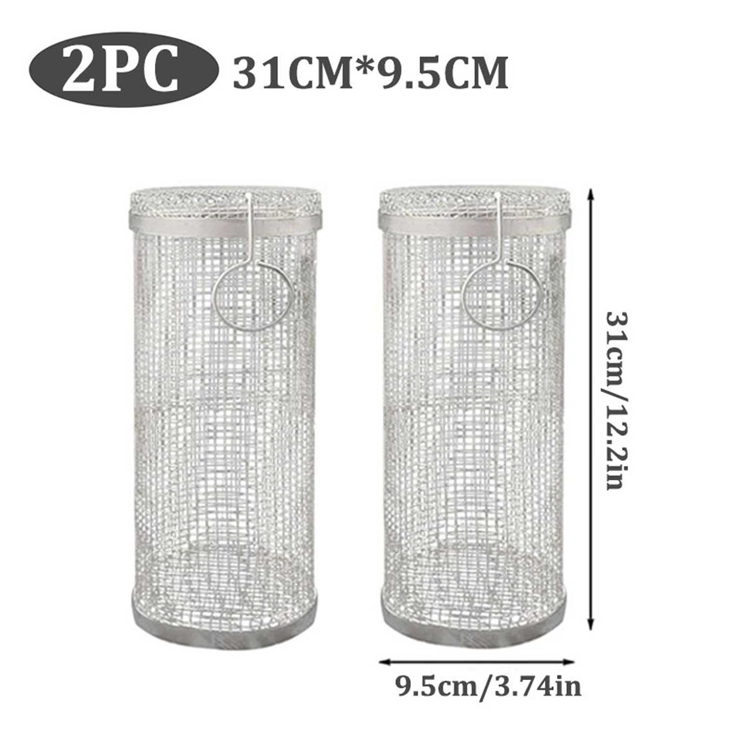 Rolling Grill Basket Grill Cylinder ze stali nierdzewnej Grillowanie Palarnia z obracającym się bębnem o 360° DIYKuchenne narzędzie kuchenne do orzeszków ziemnych Ziarna kawy Warzywa, ryby, krewetki