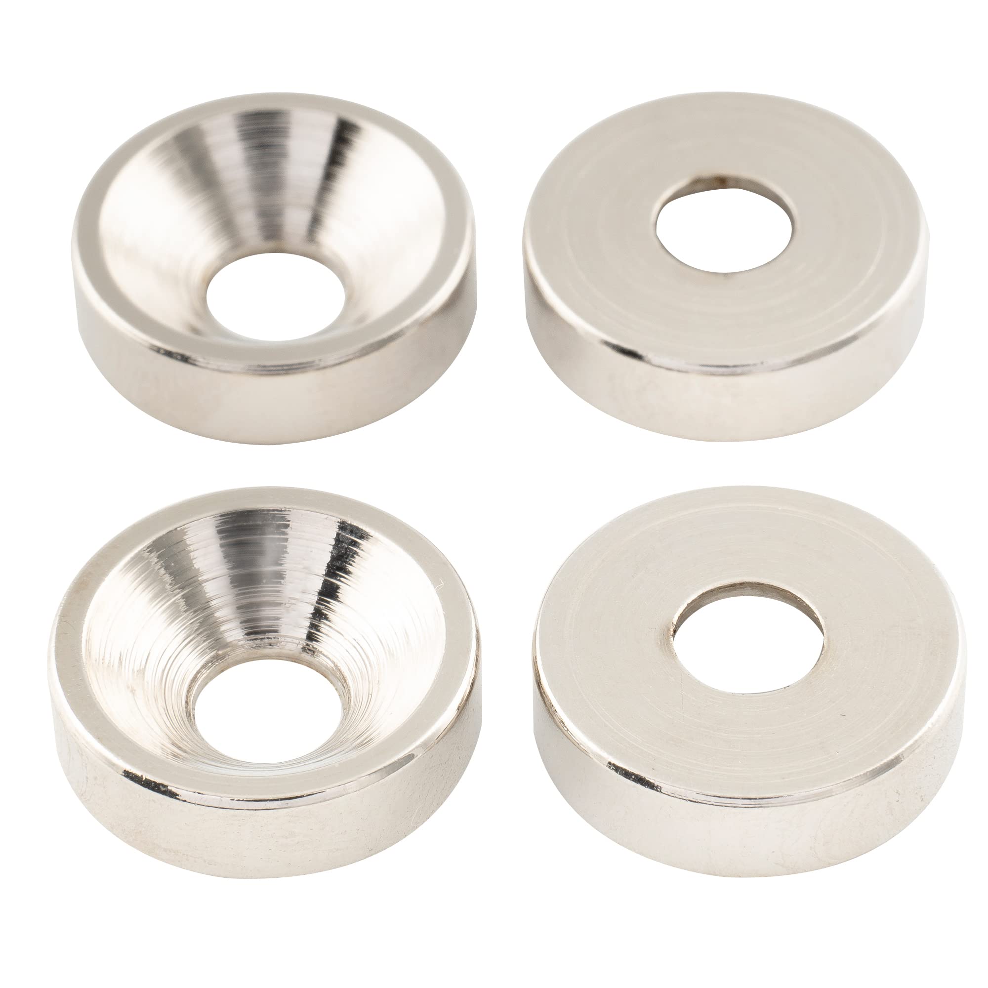 Musiclily Pro 15mm Steel Neck Joint Bushings Ferrules with Screws for Electric Guitar Bass Nickel (Set of 4) - Image 3