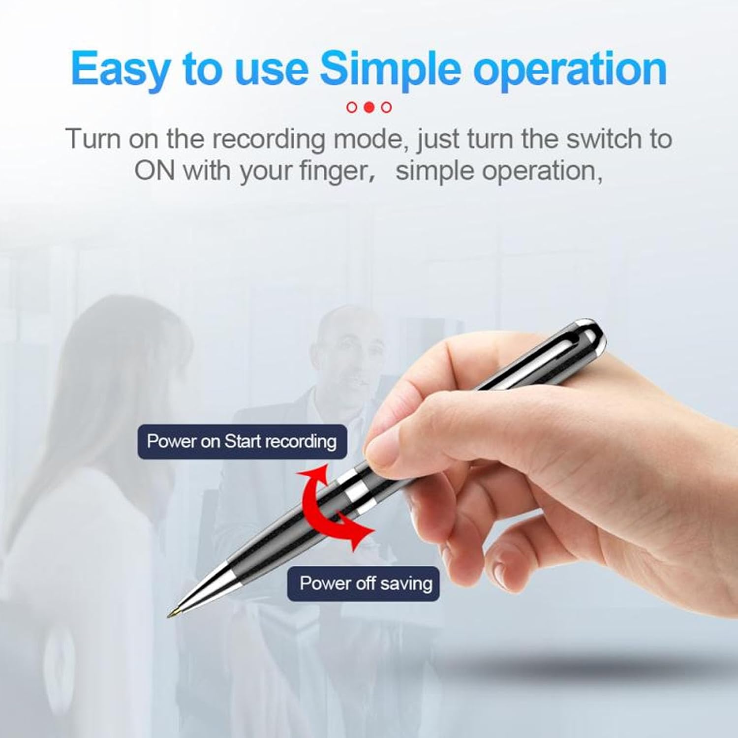 Jectse Voice Recorder Pen Q96 Power Switch