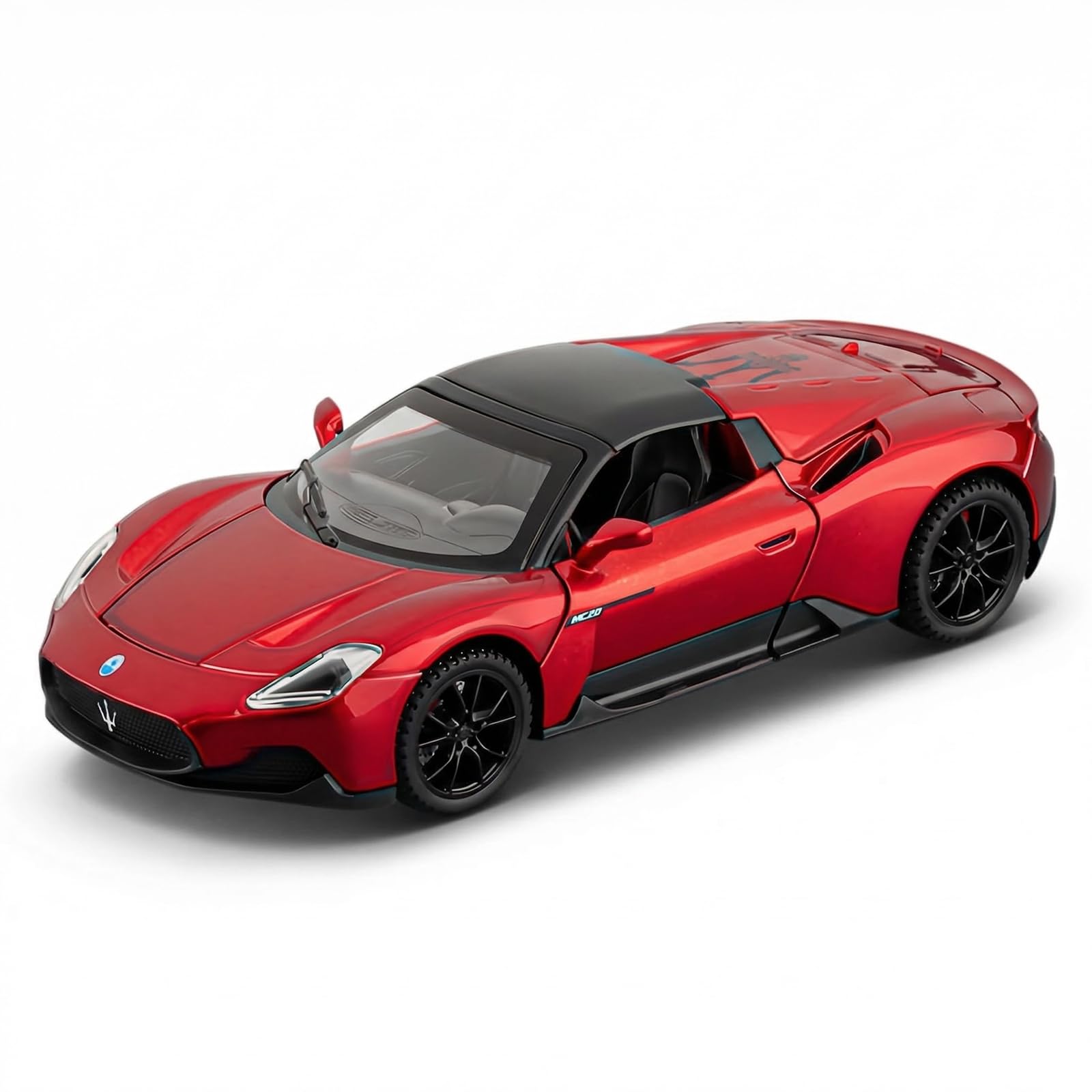 TGRCM-CZ 1/32 Maserati MC20 Cielo Model Car, Zinc Alloy Pull Back Vehicles Model Cars with Sound and Light for Collectors & Kids 3+ Years Old Birthday Gift (Red)
