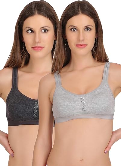 Womens Cotton Lycra Molded Cup|Sports Bra|Gym Bra|Yoga Bra|Running Bra|Sports Bra|Sports Bra for Women for Gym|Sports Bra for Girls|Sports Bra for Women|Pack of 2|