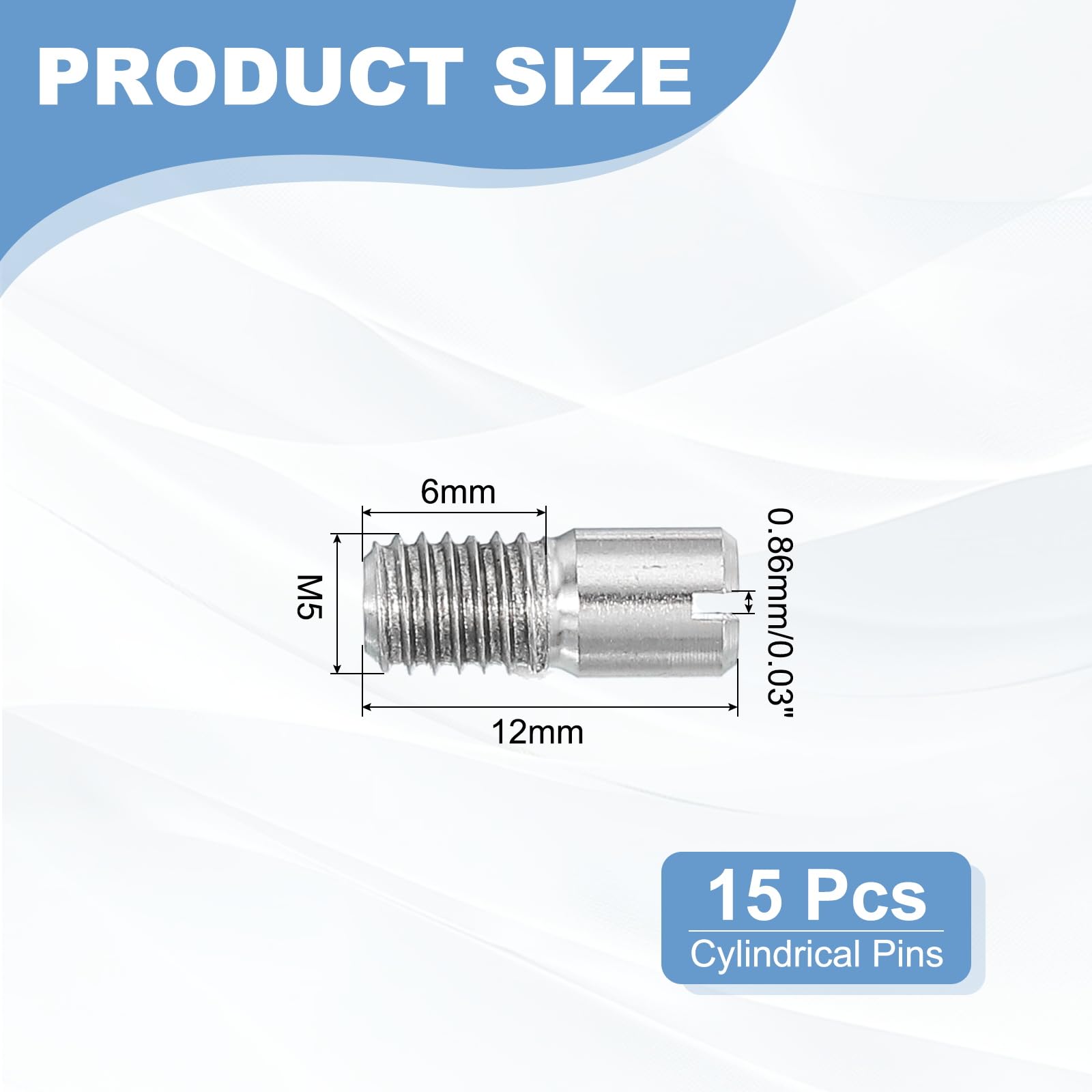 PATIKIL M5 x 12mm Slotted Cylindrical Pin - Image 2