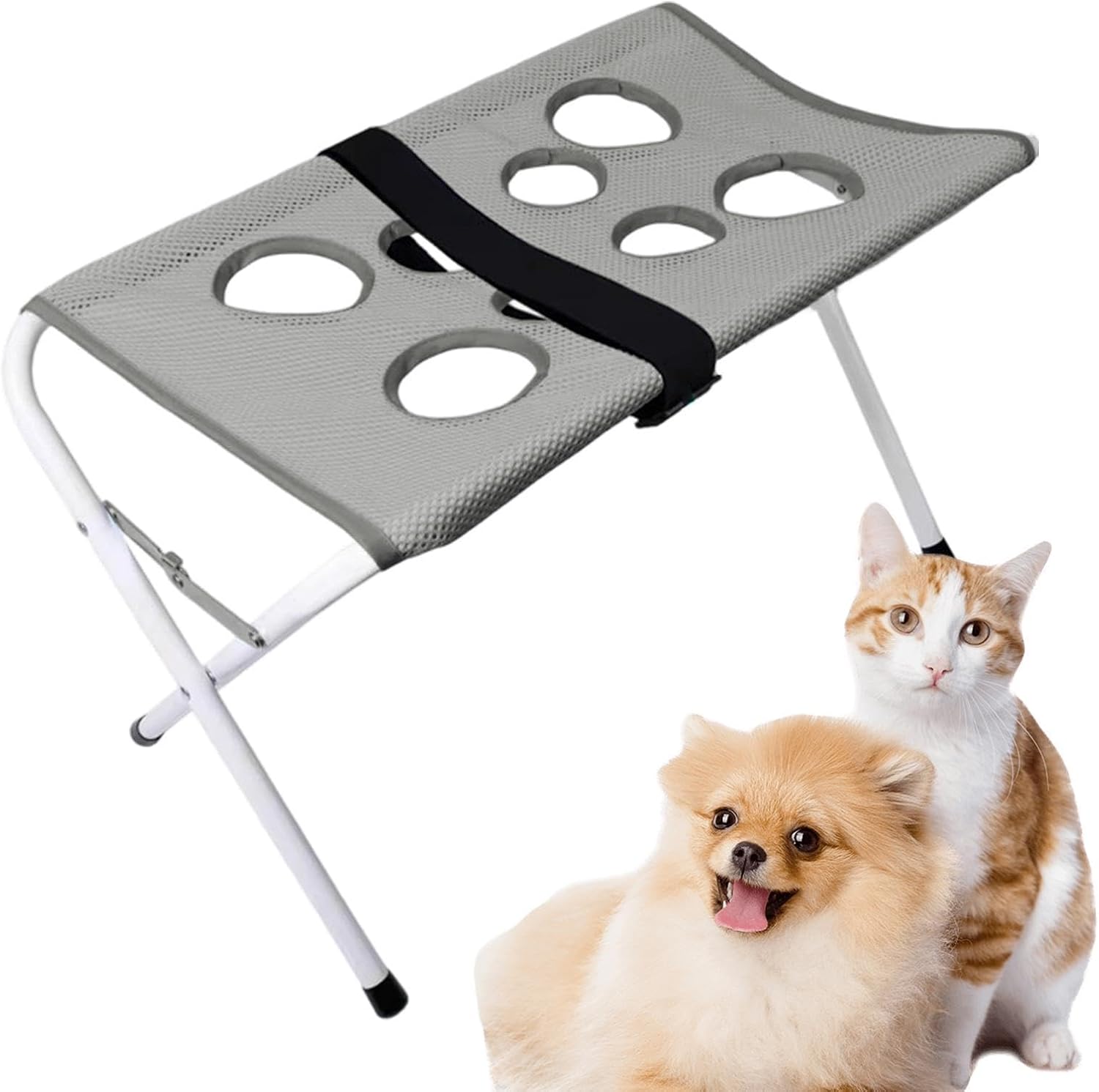 Dog Grooming Hammock - Pet Grooming Harness Sling, 8-Hole Breathable Table, Cat Nail Trimming Hammock, Mesh Trimming Holder, Pet Care Bathing Tool for Claw Teeth Ear Eye Care Puppy Kitten