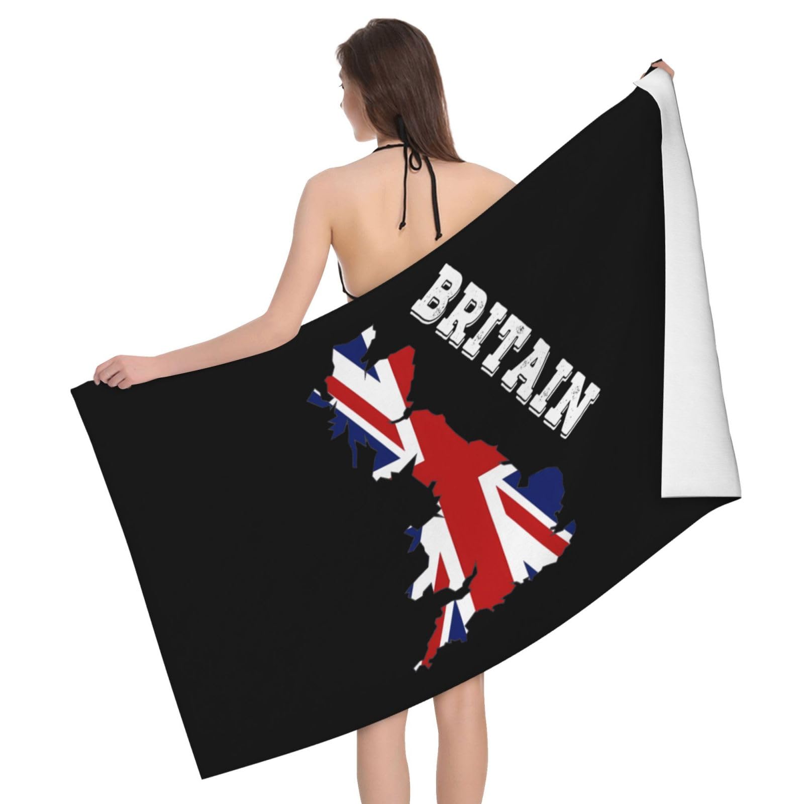 HLBSDM Microfiber Britain Map Flag Beach Towel Quick Dry Soft Sand Free Beach Towels for Pool Swim Beach Lightweight Thin Towels