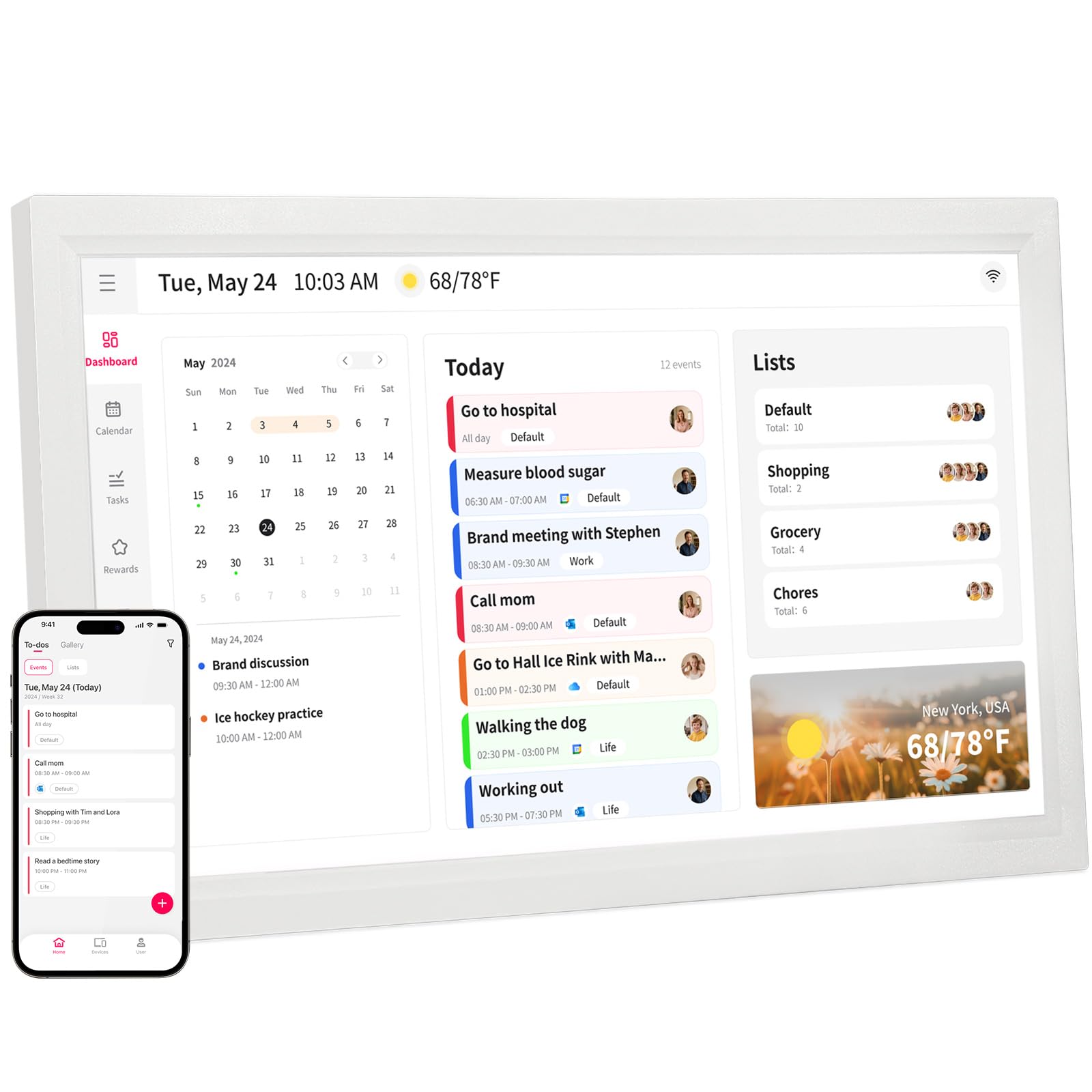 Akimart 21.5 Inch Wall Planner Digital Calendar
