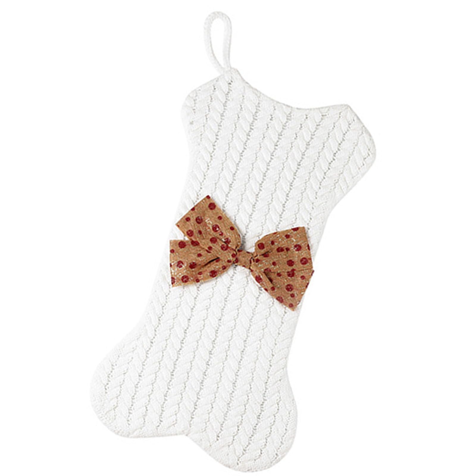 Tsophreniq Delicate Bone Christmas Stocking Festival Stocking Individualized Pouches with Name Bone Shape Christmas Home Accent Gift