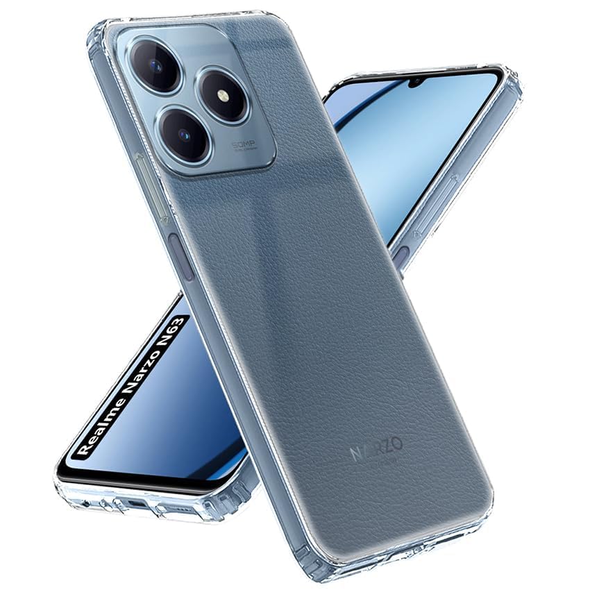 Image of Realme Narzo N63 5G / Realme C63 5G Soft Silicone Back Cover Compatible with Realme Narzo N63 5G / Realme C63 5G -TPU, Grey