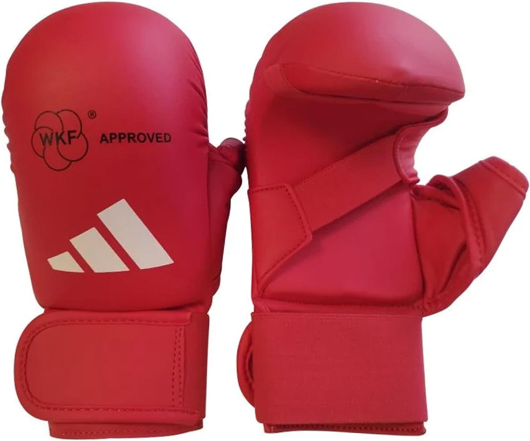 [アディダス] WKF承認Elastic Closure空手Mitts with thumbs – レッド M レッド