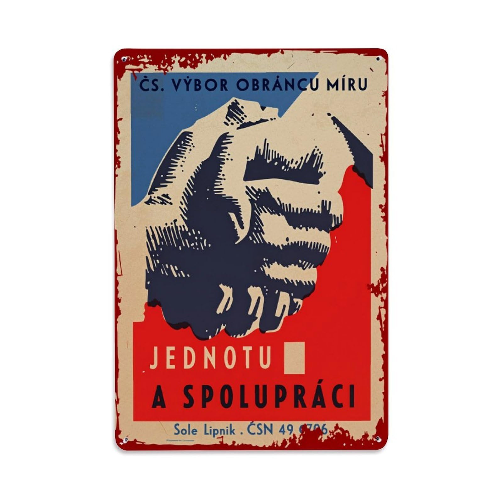 Enderetf Vintage Handshake Symbol Unity Peace Cooperation Tin Sign Metal Poster, Home Bar Garage Man Cave Cafe Indoor & Outdoor Wall Decoration 8X12inches
