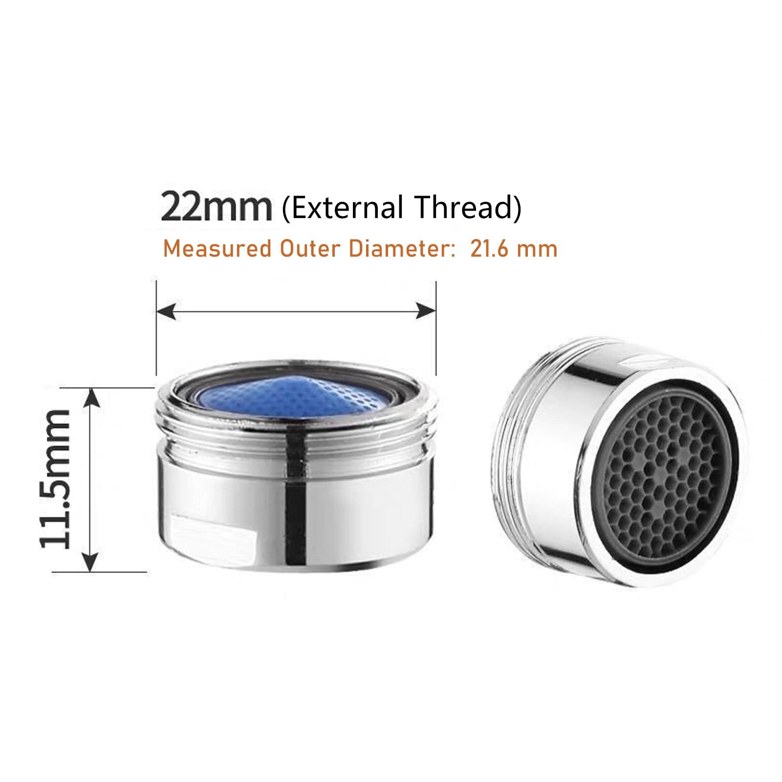 M22, 6 pezzi 22 mm, filettatura maschio aeratore acqua setaccio per rubinetto, filtro per rubinetto, filtro antispruzzi per bagno cucina
