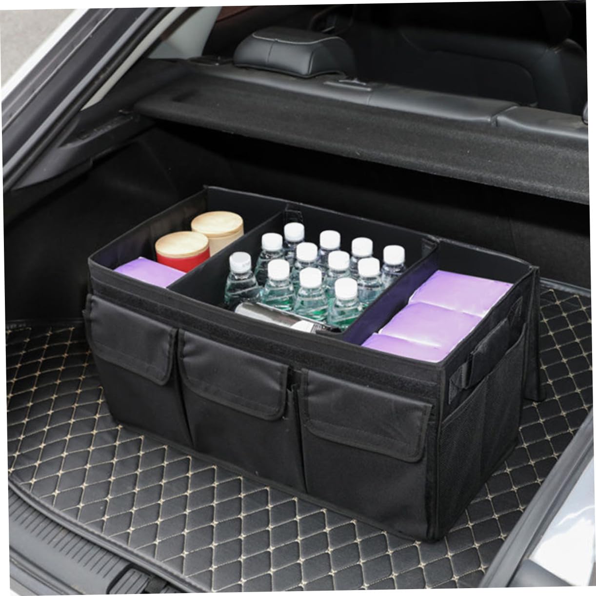 Anneome Organizer Pieghevole per Baule Auto, Capienza Grande, Nero