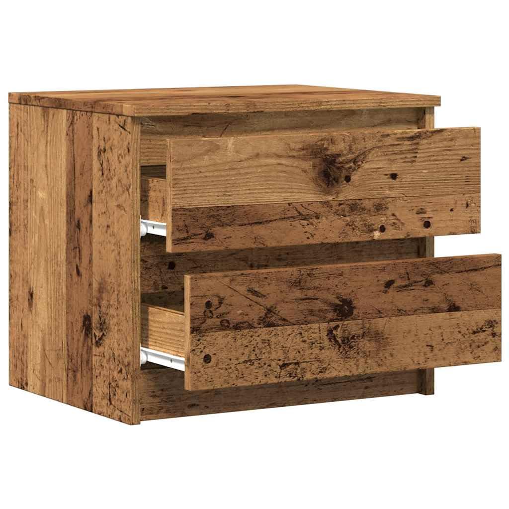 Mesitas de noche 2 piezas de estilo industrial de material a base de madera, 50 x 40 x 43,5 cm, proporcionan mucho espacio de almacenamiento y facilidad de limpieza, perfectas como mesa auxiliar