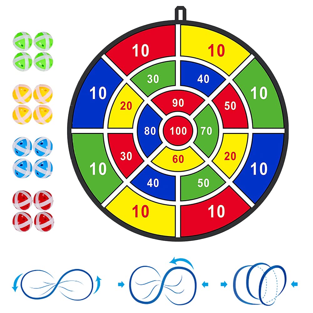 72cm Large Dart Board for Kids, Kids Dart Board with 12 Sticky Balls, Boys Toys, Indoor/ Sport Outdoor Fun Party Play Game Toys, Birthday Gifts for 3 4 5 6 7 8 9 10 11 12 Year Old Boys Girls