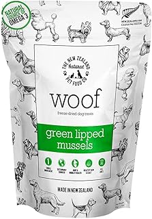 The New Zealand Natural Pet Food Co. Woof Green Lipped Mussels Freeze Dried 1.76oz, Brown