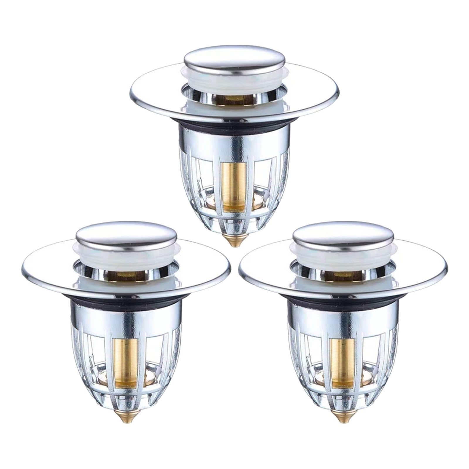 Universal Stainless Steel Bathroom Basin Pop-Up Bounce Core Sink Stopper with Drain Hole for Bathtub Tools For Bathtub