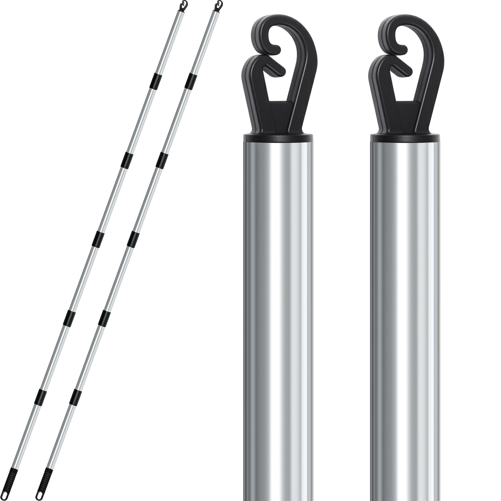 Newthinking Washing Line Props 2 Pack, 2.2M Long Telescopic Clothes Pole
