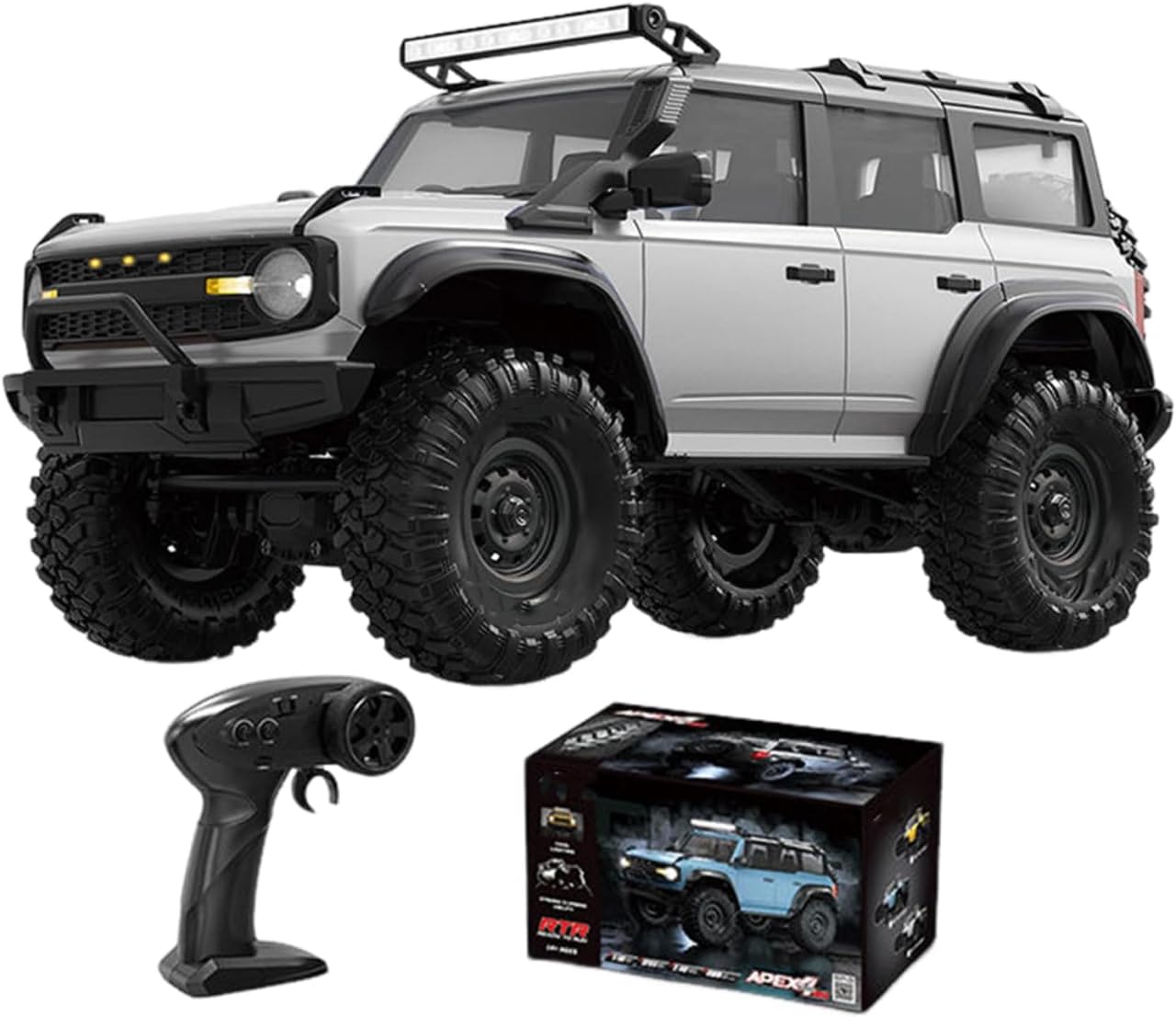 RC Off-Road Truck, RC Car, Remote Control Car, Full Proportional 1/16 2.4GHz 4WD RC Truck, 15km/h RC Climbing Car RTR for Beginners (Silver)-image-34