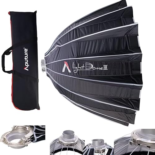 Miniatura 7 de Aputure Light Dome III Softbox, Bowens con paño difusor y rejilla de panal de abeja, configuración de plegado rápido para fotografía de estudio de