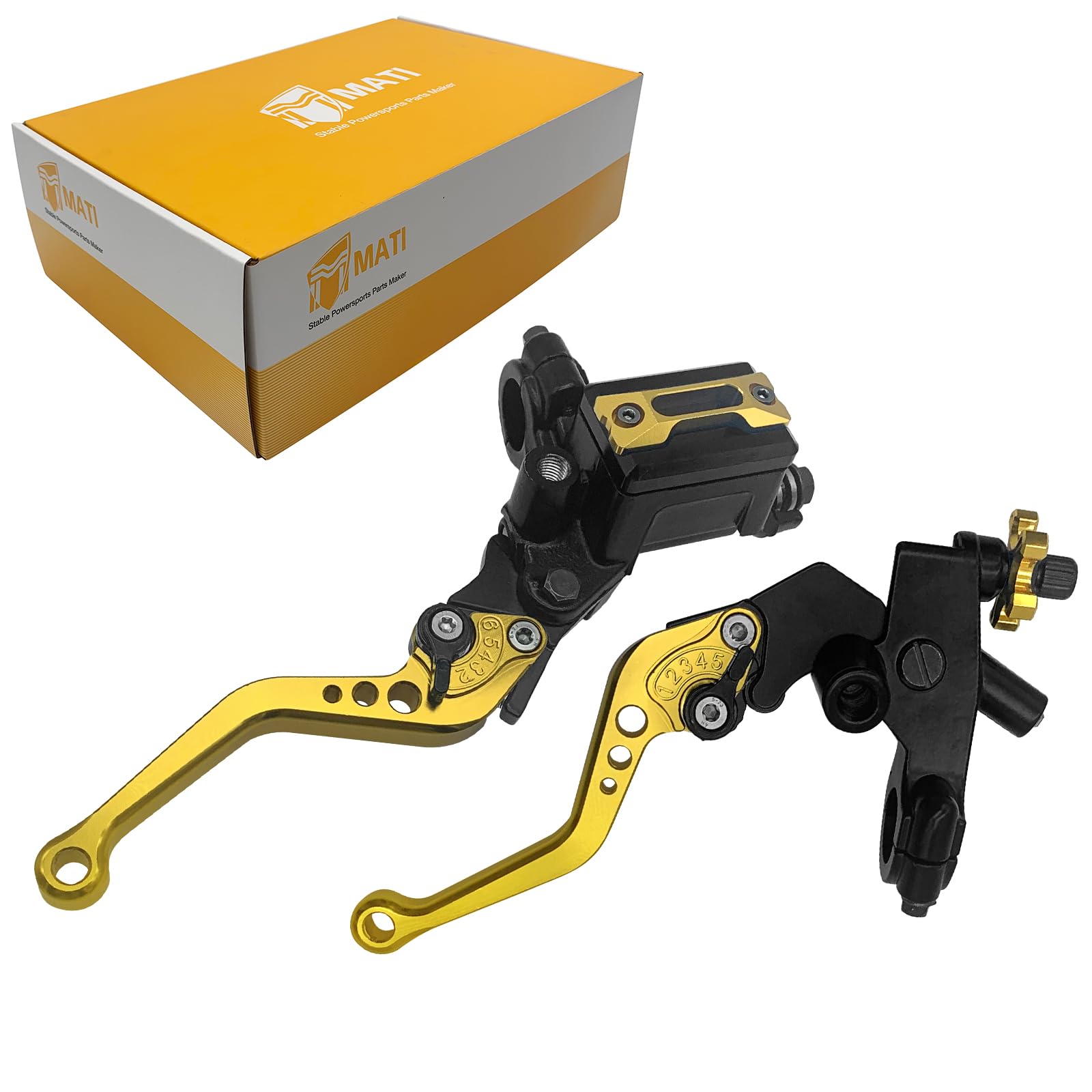 Ensemble leviers de frein moto 22 mm finition dorée haute précision