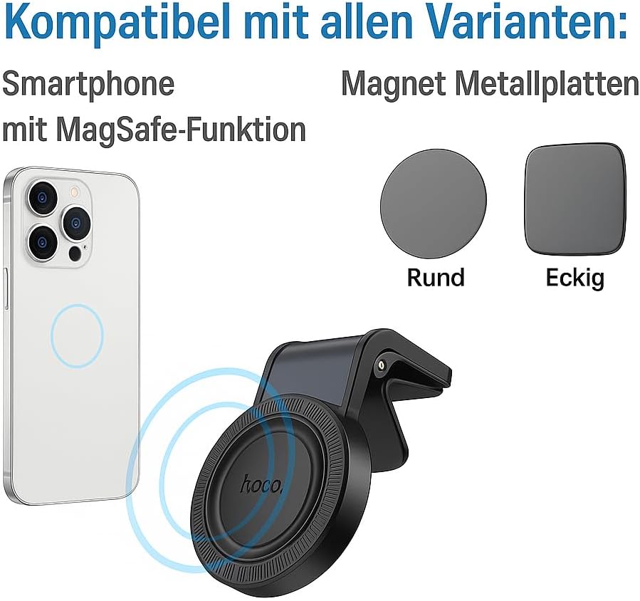 Mobile Phone Holder Car Magnetic Ventilation Holder Suitable for Samsung Xiaomi Motorola Google Pixel Nokia HMD Blackview Cubot Oukitel Doogee Oppo Realme Huawei Compatible with Magsafe Ventilation image 3