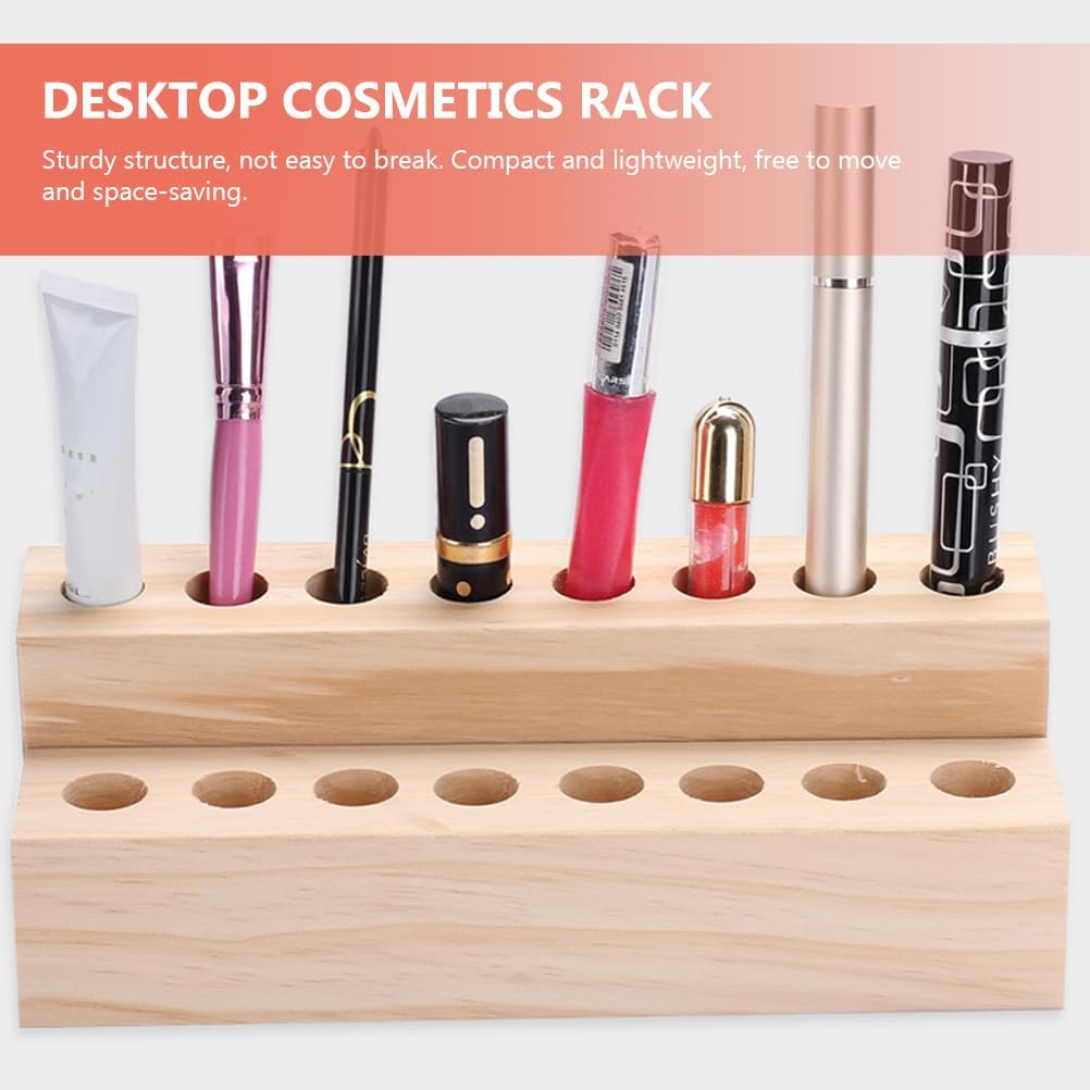 Zerodeko Desktop Cosmetics Rack Multi-Grid Lipstick Organizer and Eyebrow Pencil Storage Stand Compact Durable Makeup Display for Beauty Accessories