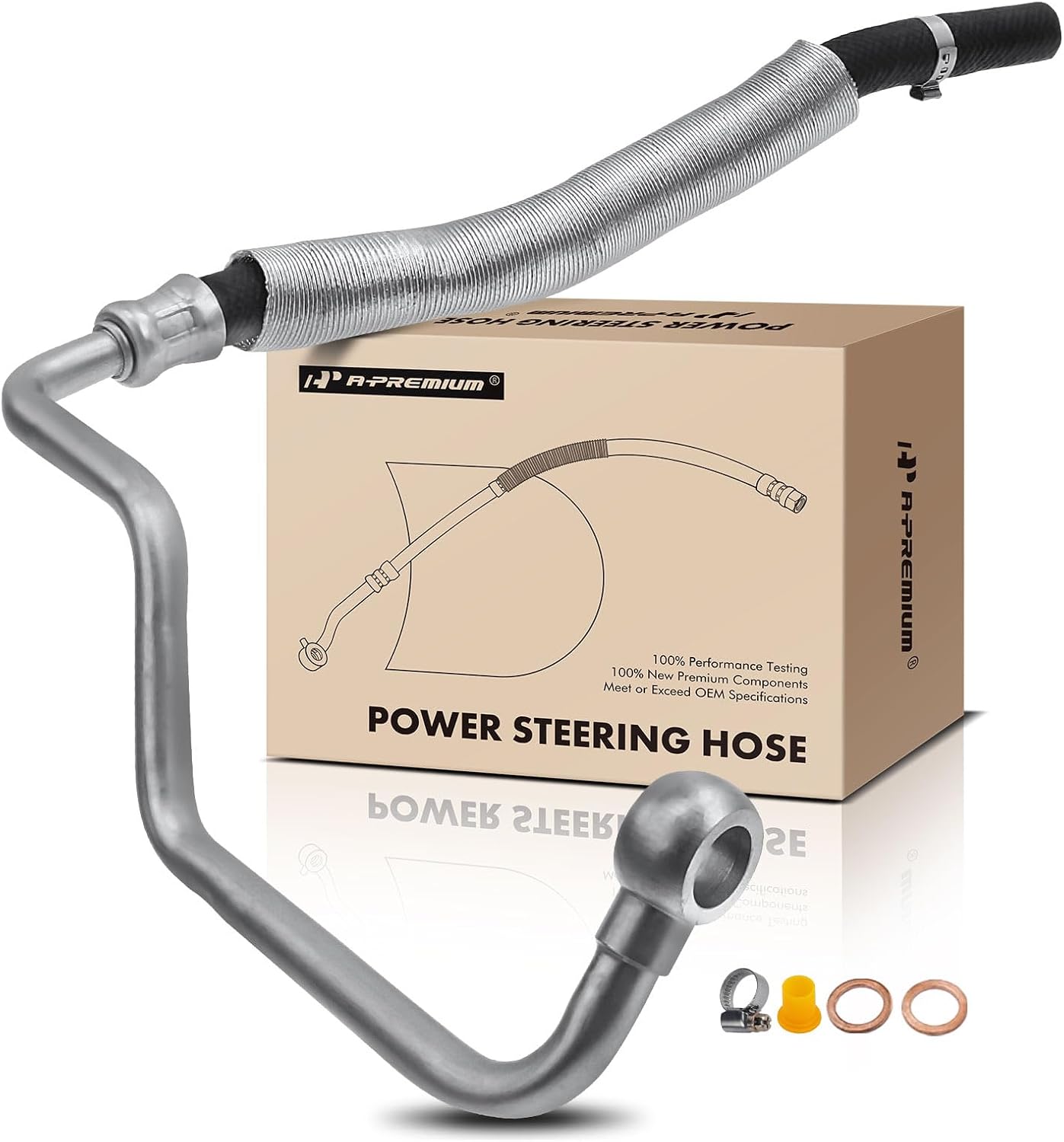 A-Premium Power Steering Return Hose Line Assembly Compatible with Mini Cooper 2002 2003 2004 2005 2006 2007 2008, 1.6L, with Washer, Rack To Reservoir