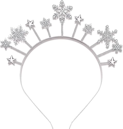 CEALXHENY Diadema de Navidad para mujer diadema de cornamentas de reno de cristal diademas para el cabello regalos de fiesta para mujeres y niñas