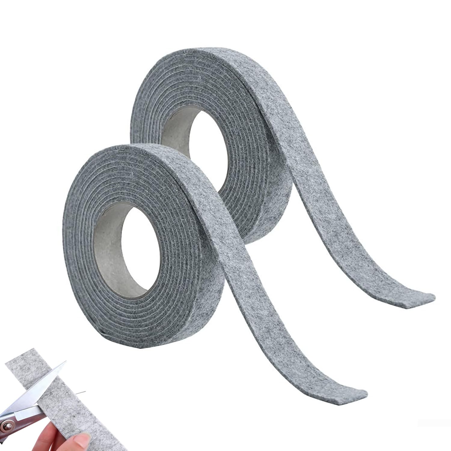 JOYOLA 2 Packs Felt Pads Roll for Furniture, Felt Strips with Adhesive Backing, DIY Furniture Felt Pads for Heavy Furniture, Doors and Windows