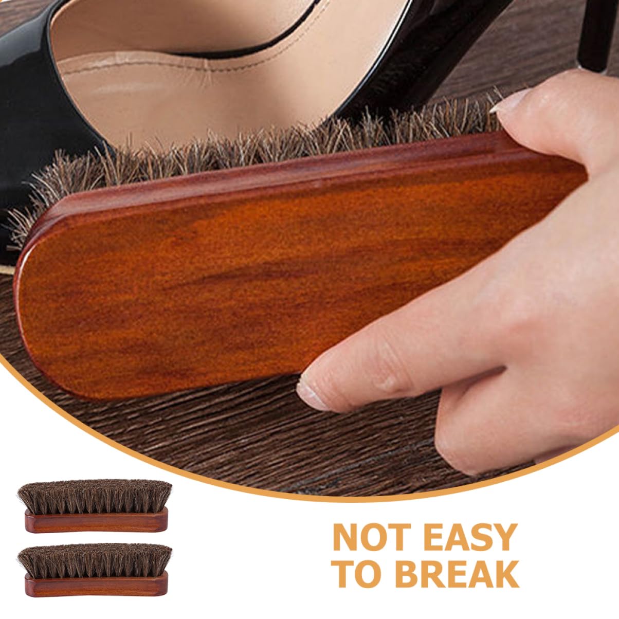 BESPORTBLE Cepillo De Madera para Pelo De Caballo Cepillo Limpiador para Zapatos Cepillo De Limpieza Kit De Limpieza De Zapatos De Cuero Cepillo para Ropa De Pelo De 2 Piezas x 4