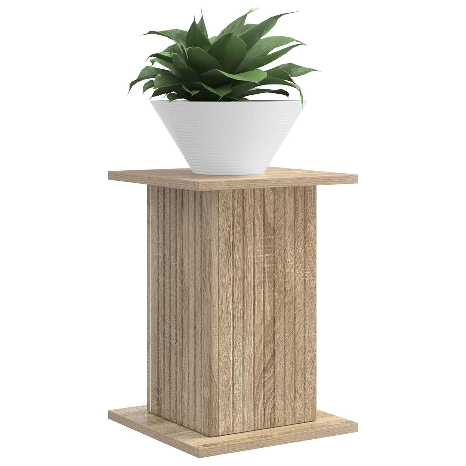 Pflanzenständer, 2 Stück, Sonoma-Eiche, 30,5 x 30 x 43 cm | Feuchtigkeitsbeständiges Holzwerkstoff, minimalistisches modernes Design, einfache Pflege mit feuchtem Tuch