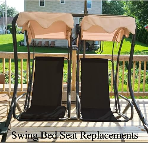 Miniatura 7 de Funda de repuesto para silla de columpio de porche para 2 personas con dos asientos de repuesto separados (2 piezas)
