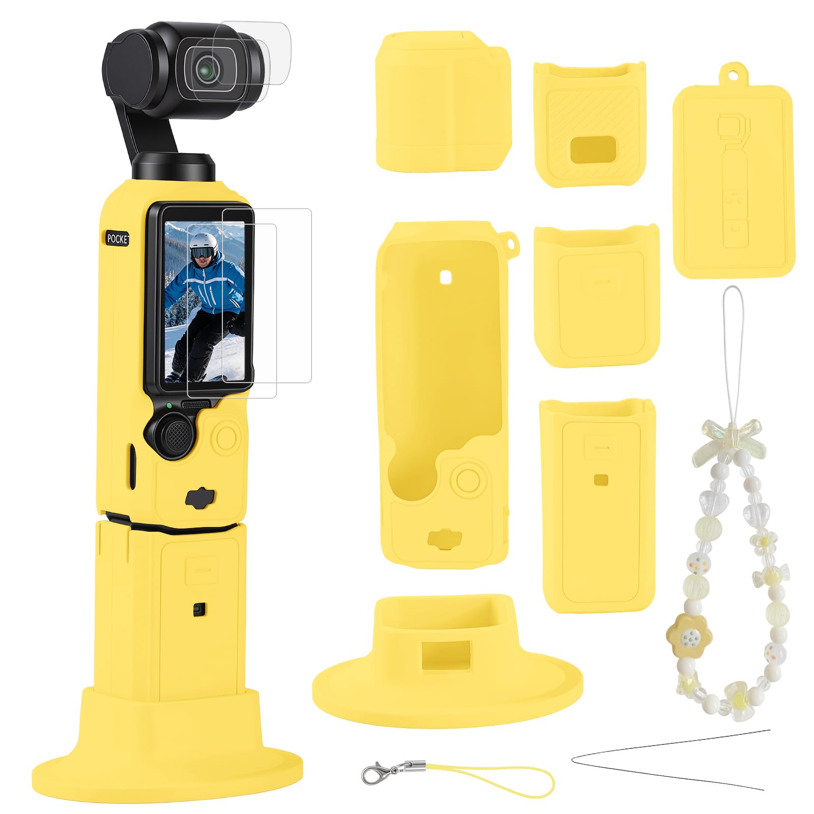 Case for DJI Osmo Pocket 3/Xtra Muse Camera Silicone Cover (Yellow)