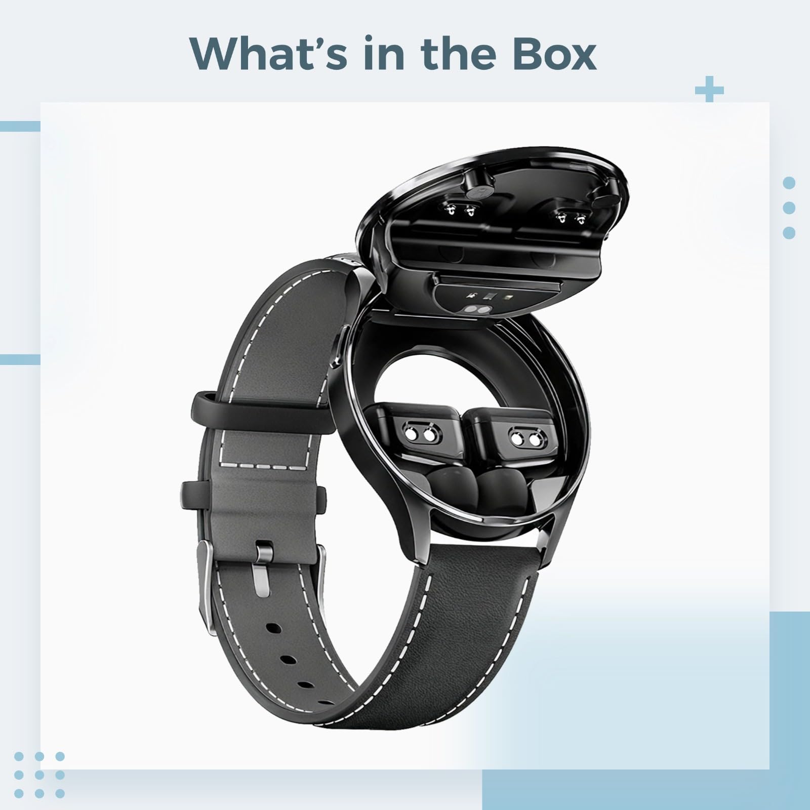Smartwatch 2 w 1 z wkładkami dousznymi, okrągły zegarek fitness 3,5 mm/ 35 mm, bezprzewodowe połączenie, monitor tętna we krwi, wodoszczelność IP67, smartwatch do iOS, Android, z wkładkami