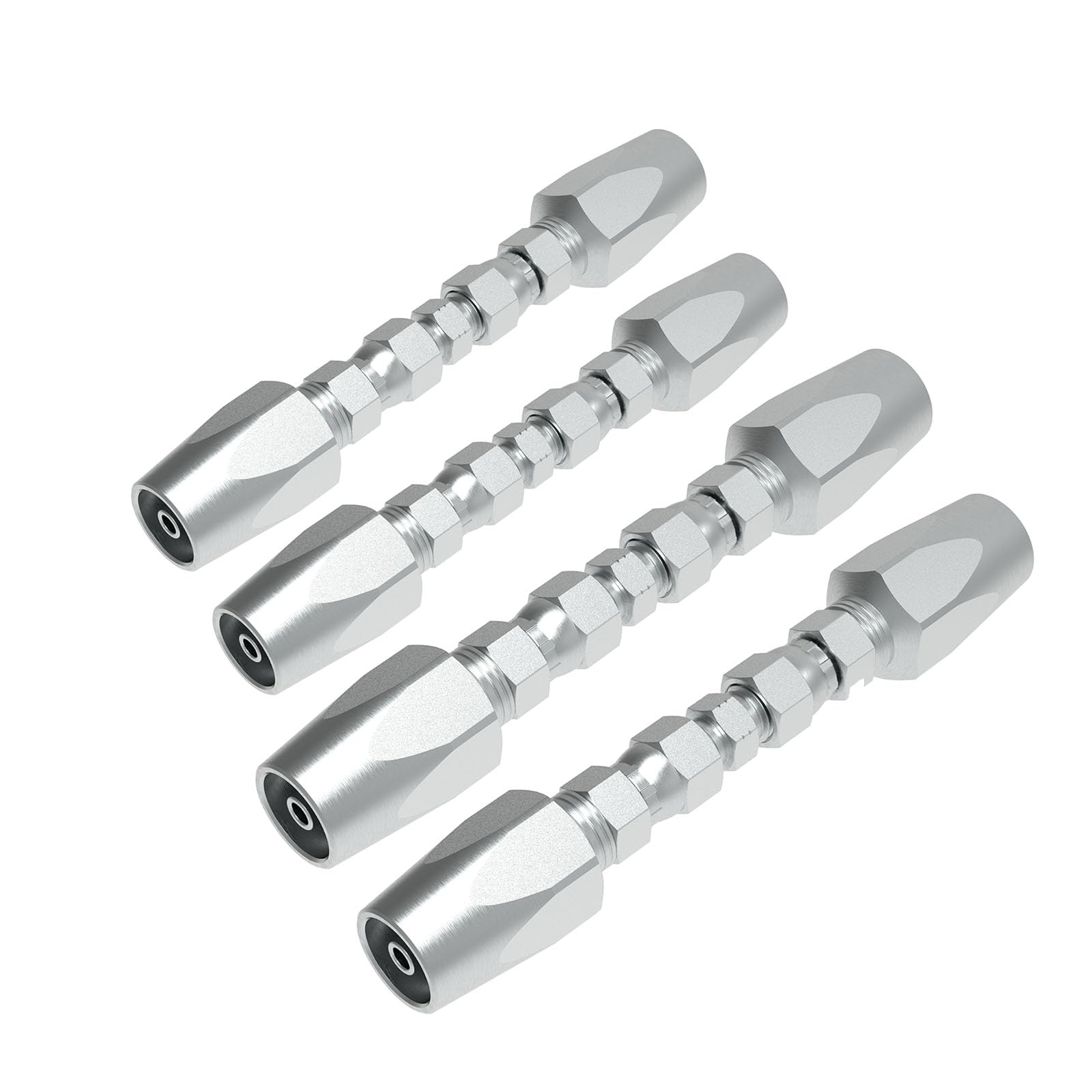 Reusable Hydraulic Hose Field Repair Kit, 1/2'' 3/8'' 1/4'' for Hydraulic Hose Crimper Fittings Size #08#06#04 (2PCS 1/4" &amp; 2PCS 3/8")