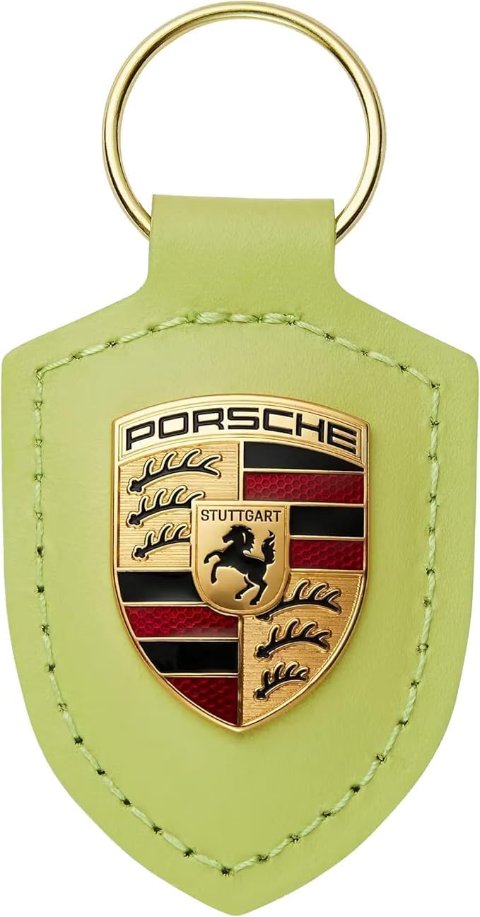 Porsche Leather Keychain in Cartagena Yellow Metallic
