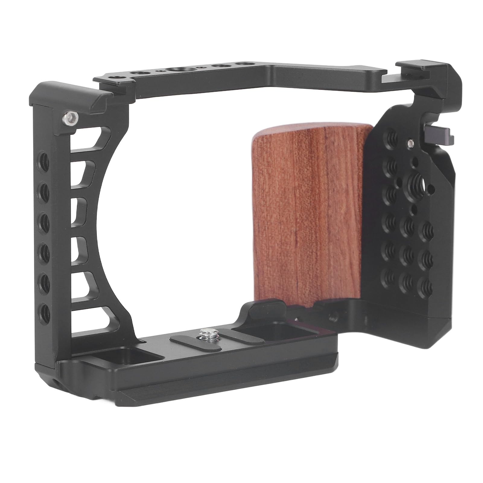 Naroote Jaula para Cámara de Aleación de Aluminio Completa con Apertura Precisa para ZV E1, Soporte para Expansión de Múltiples Dispositivos, de Disparo Vertical, Orificio Roscado de 1/4 3/8